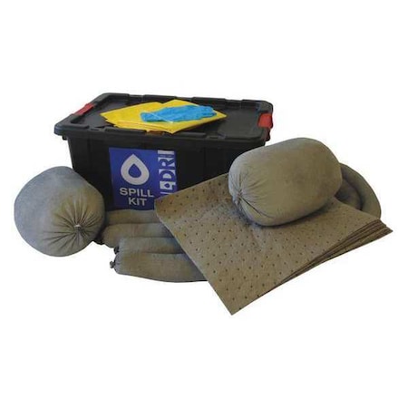 Spill Kit Refill, 14 gal Volume Absorbed per Kit, 15 gal Capacity, Lab Pack, Gray MPN:L91515