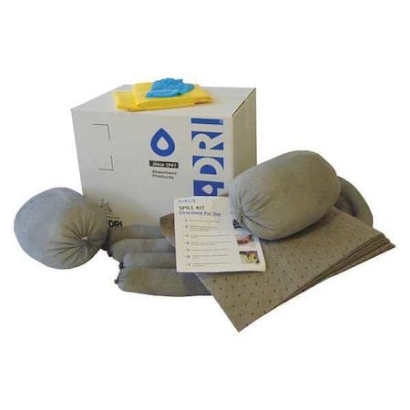 Spill Kit, 14 gal Volume Absorbed per Kit, 15 gal Capacity, Box, Gray MPN:L91515R