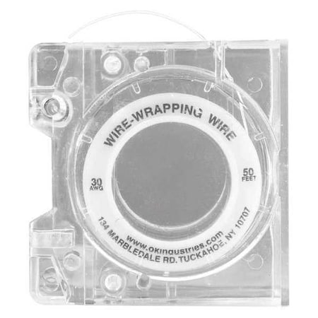 Spooled Wrapping Wire with Dispenser, 30 AWG, White, Kynar®, 50 ft MPN:WD-30-W