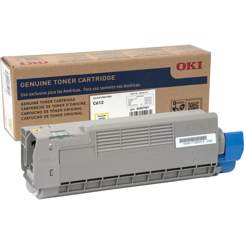Oki Toner, C612, 6K Yellow, 46507501 MPN:46507501