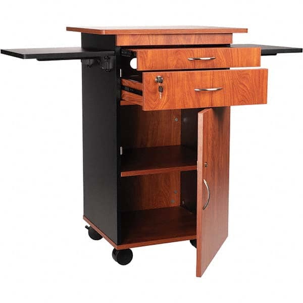 Audio-Visual Equipment Carts; Overall Height: 38in; Overall Width: 25in; Color: Cherry; Material: Wood; UNSPSC Code: 24101501 MPN:MMC