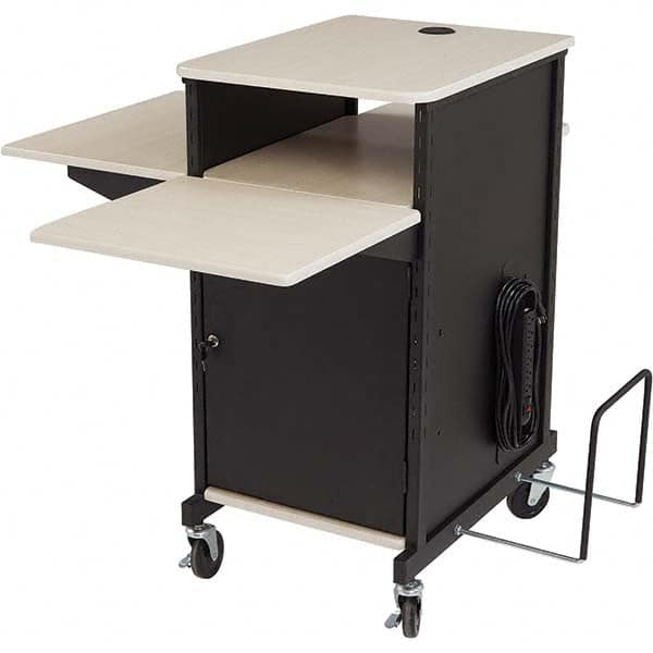 Audio-Visual Equipment Carts, Number Of Cabinets: 1 , Number Of Shelves: 2 , Overall Height: 40in , Overall Width: 21in , Shelf Material: Steel  MPN:PRC450