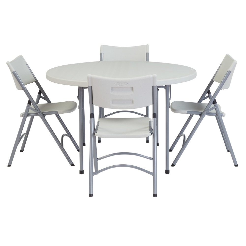 National Public Seating Plastic Folding Table And Chair Set, Speckled Gray MPN:BT48R-602/4