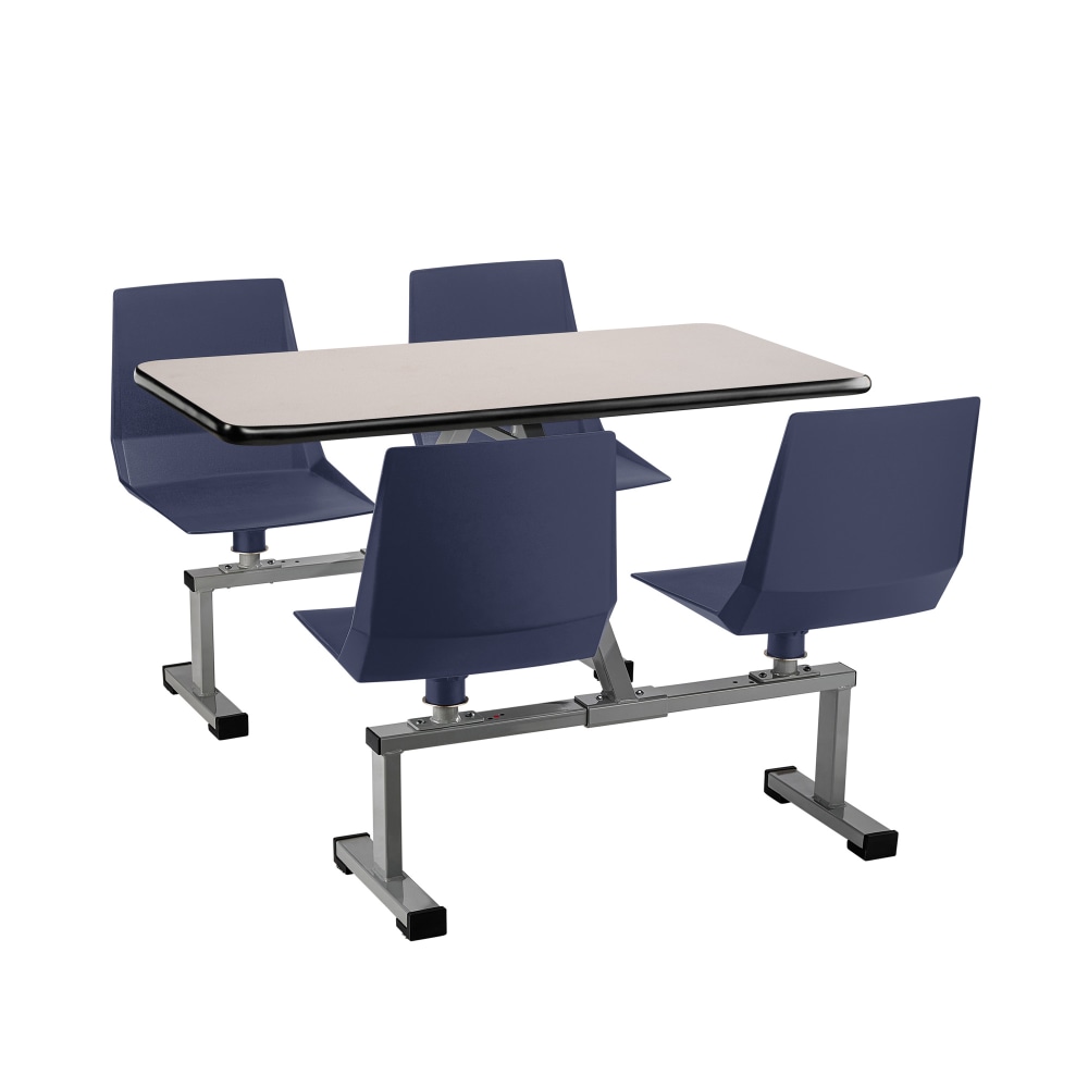 National Public Seating Cluster Swivel Booth, 33inH x 48inW x 24inD, Gray Nebula Table/Navy Seats MPN:CSBG2448-PBTMGY04