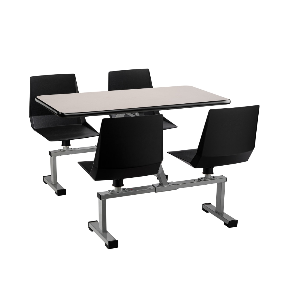 National Public Seating Cluster Swivel Booth, 33inH x 48inW x 24inD, Black MPN:CSBG2448-PBTMGY10