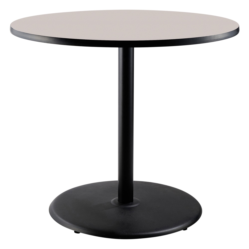 National Public Seating Round Cafe Table, 36inH x 36inW x 36inD, Gray Nebula/Black MPN:CT13636RCPBTMGY