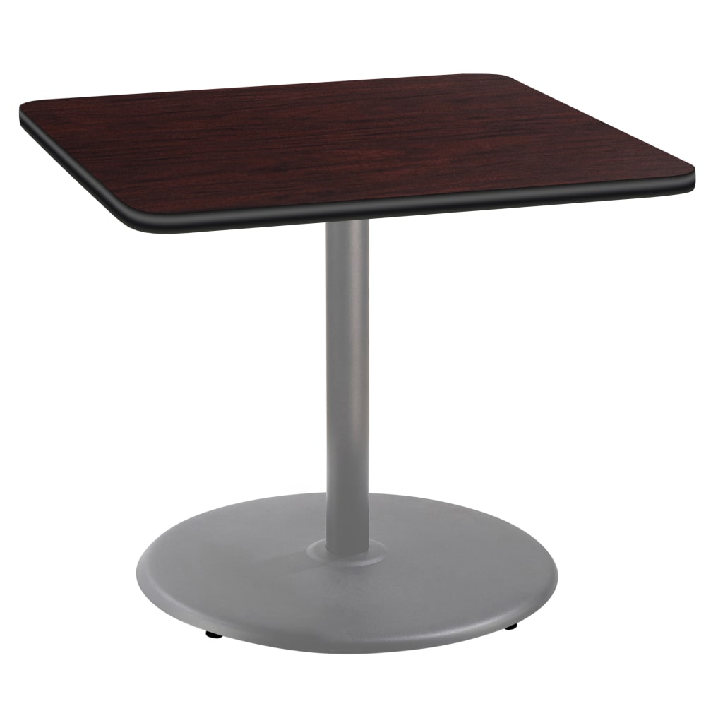 National Public Seating Square Cafe Table, Round Base, 30inH x 36inW x 36inD, Mahogany/Gray MPN:CTG33636RDPBTMMY