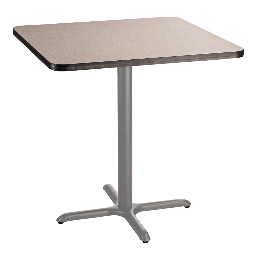 National Public Seating Square Cafe Table, X-Base, 36inH x 36inW x 36inD, Gray Nebula/Gray MPN:CTG33636XCPBTMGY