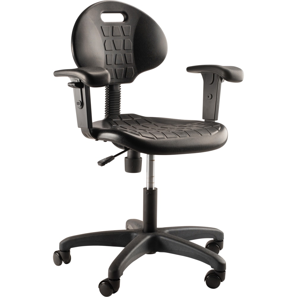 National Public Seating 6700 Series Kangaroo Polyurethane Task Chair, With Arms, 16in to 21in Seat Height, Black MPN:6716HB-A/1