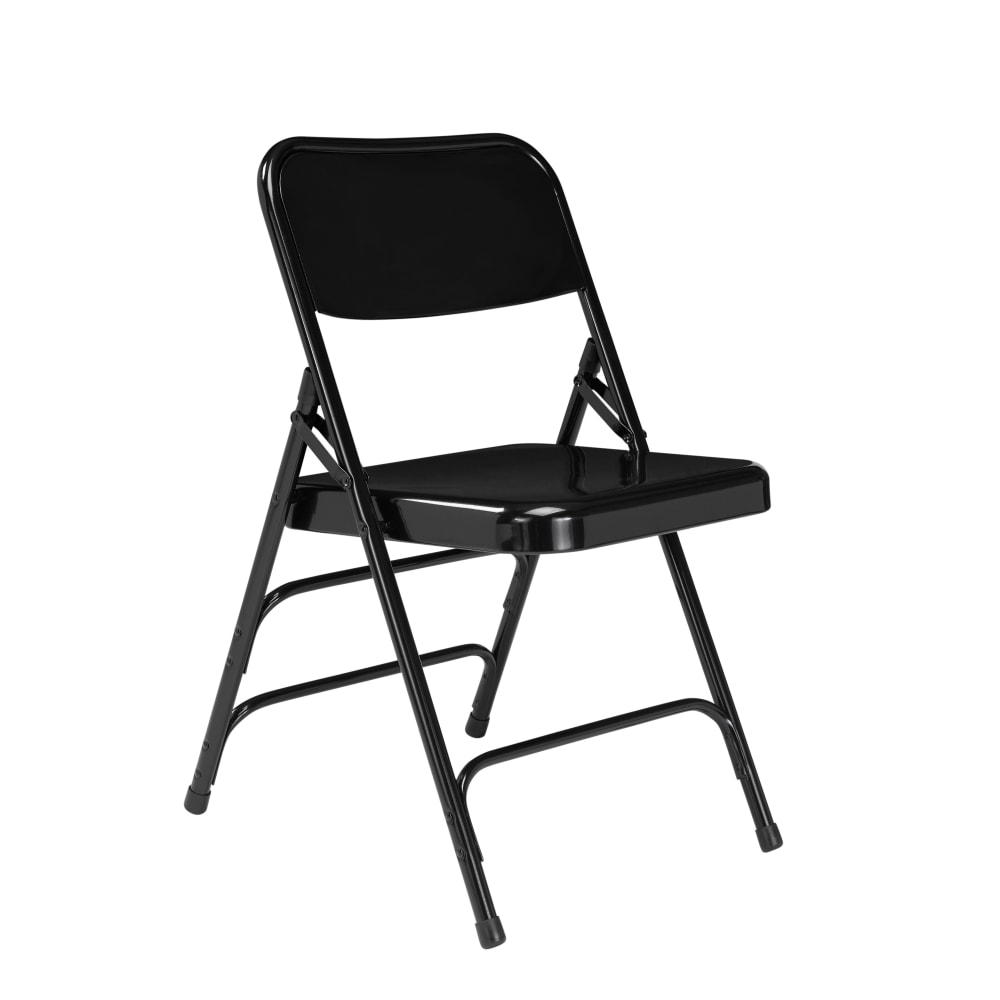 National Public Seating Steel Triple-Brace Folding Chairs, Black, Set Of 4 Chairs MPN:310-4