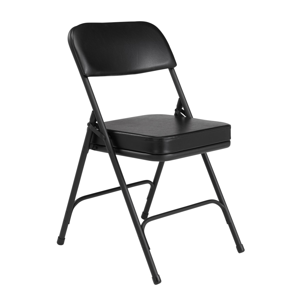 National Public Seating Vinyl-Upholstered Folding Chairs, Black, Set Of 2 Chairs MPN:3210/2