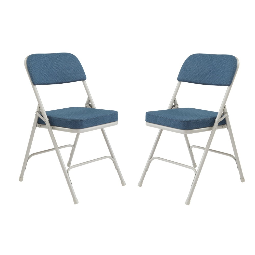 National Public Seating 3200 Series Deluxe Upholstered Folding Chairs, Regal Blue, Set Of 2 Chairs MPN:3215/2