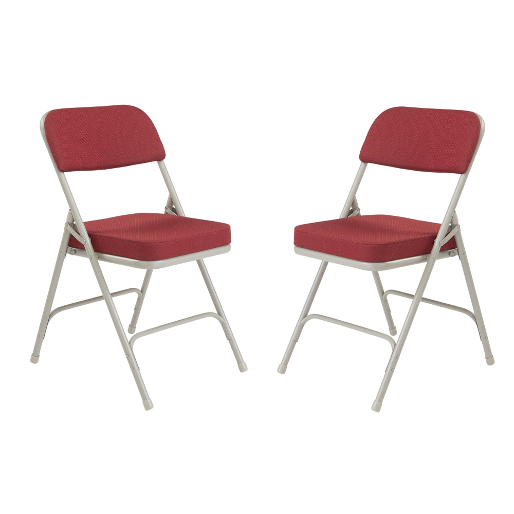 National Public Seating 3200 Series Folding Chairs, New Burgundy/Gray, Set Of 2 Chairs MPN:3218/2