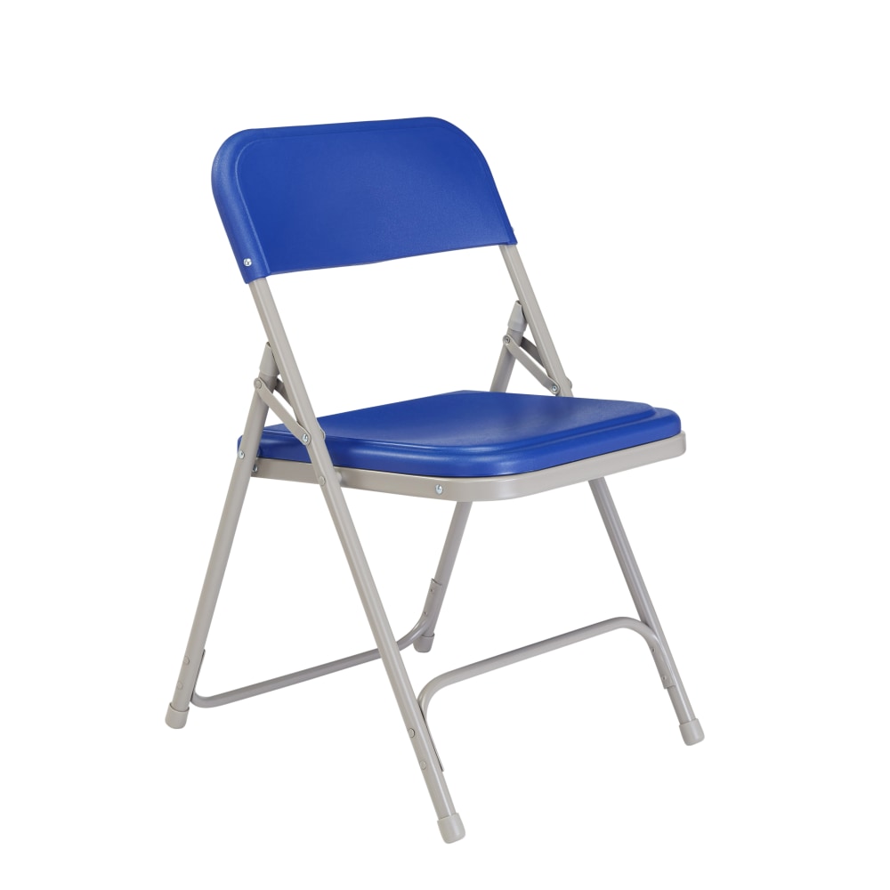National Public Seating Lightweight Plastic Folding Chairs, Blue/Gray, Set Of 4 Chairs MPN:805-4