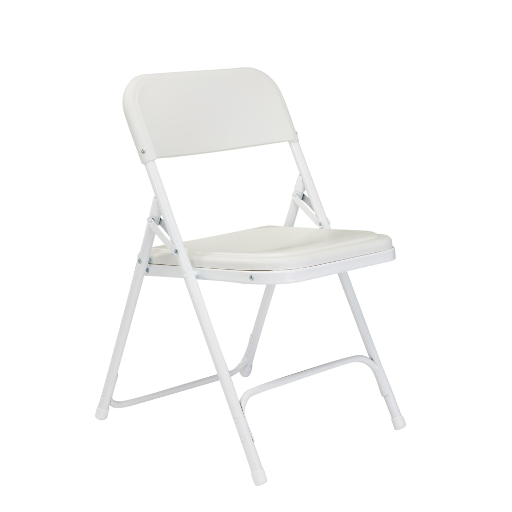 National Public Seating Lightweight Plastic Folding Chairs, White, Set Of 4 Chairs MPN:821-4