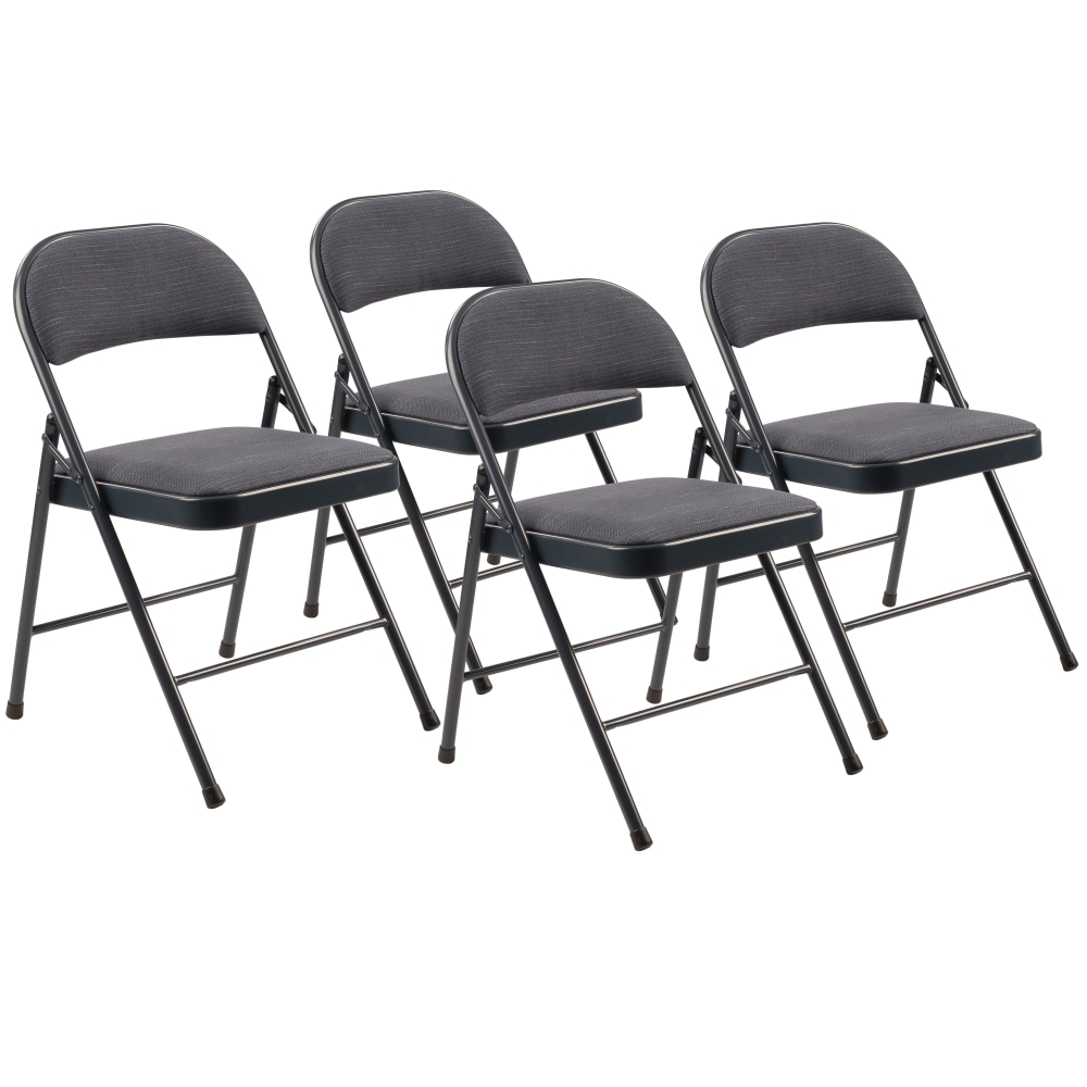 National Public Seating Commercialine 970 Series Fabric Upholstered Folding Chairs, Star Trail Blue, Pack Of 4 Chairs MPN:974/4