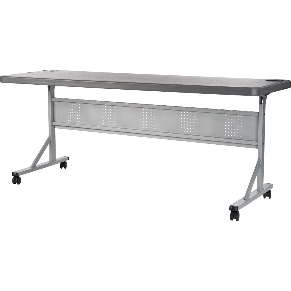 National Public Seating Flip-N-Store Table, 29-1/2inH x 24inW x 60inD, Charcoal Slate/Gray MPN:BPFT-2472-20