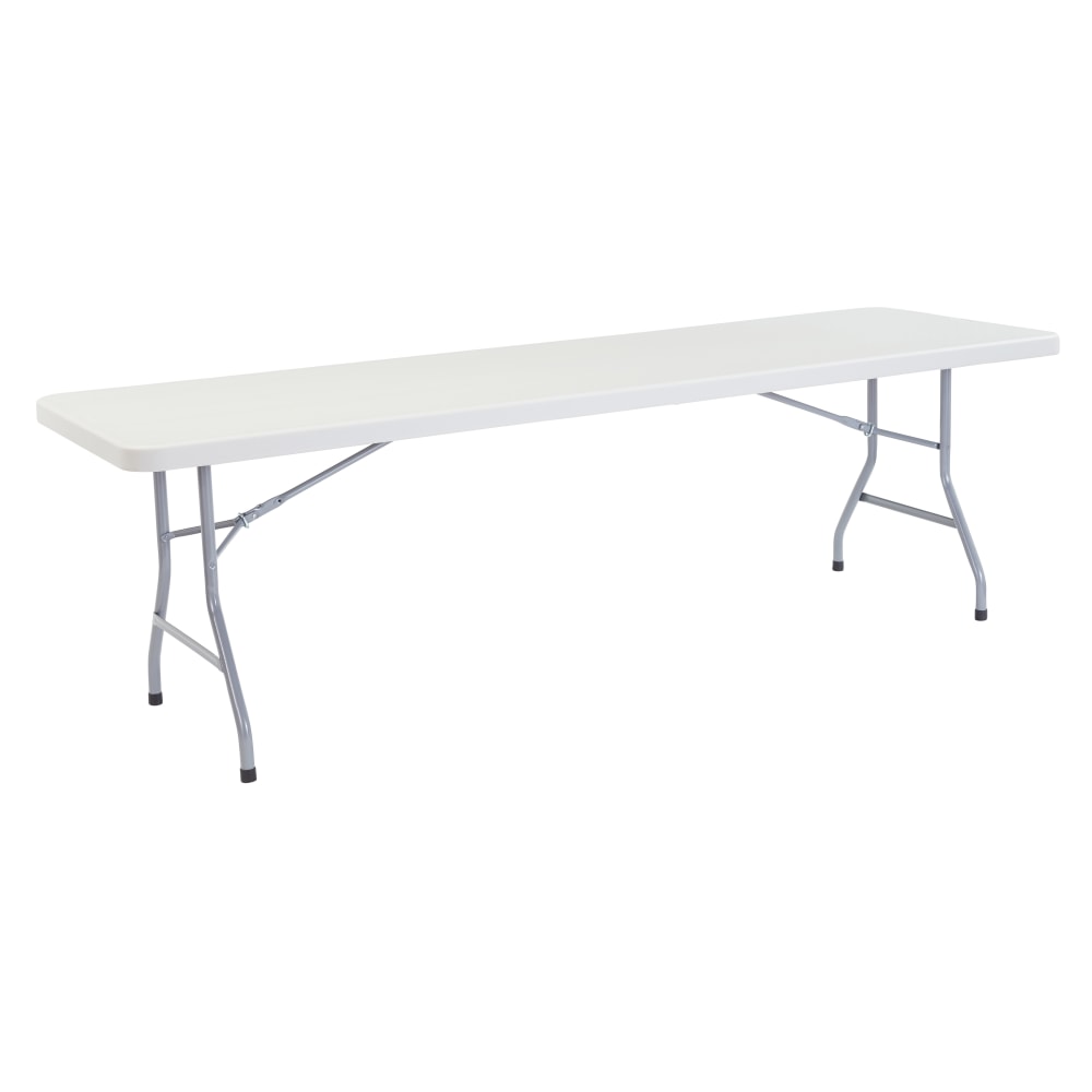 National Public Seating Blow-Molded Folding Table, Rectangular, 96inW x 30inD, Light Gray/Gray MPN:BT-3096