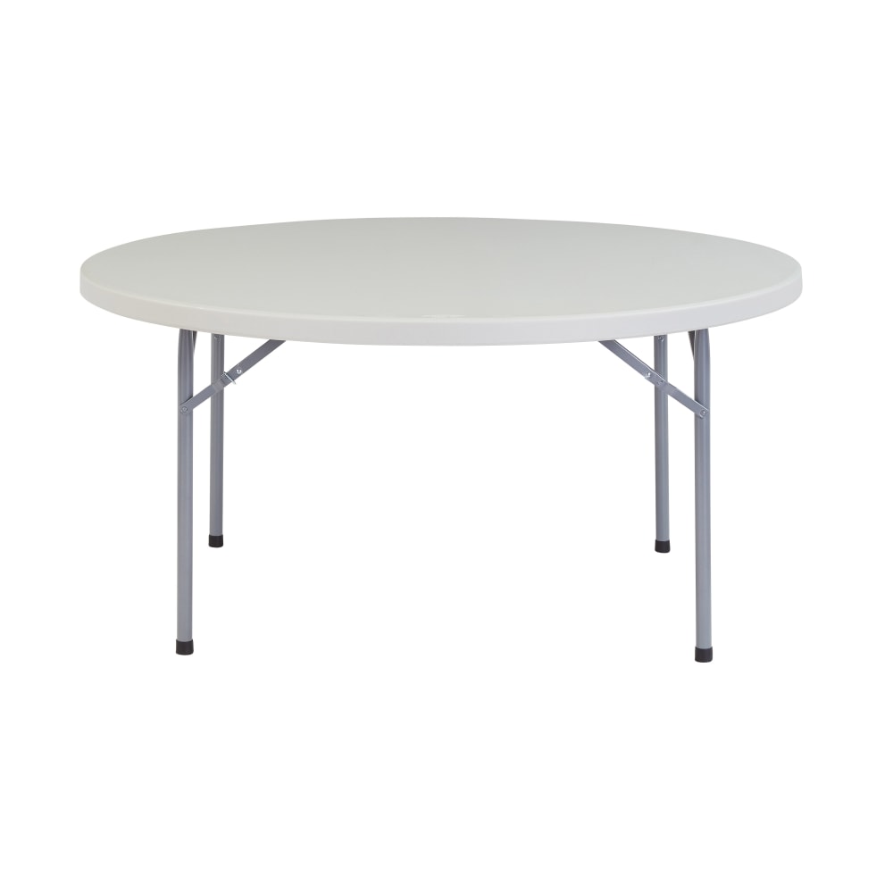 National Public Seating Blow-Molded Folding Table, Round, 60inW x 60inD, Light Gray/Gray MPN:BT-60R