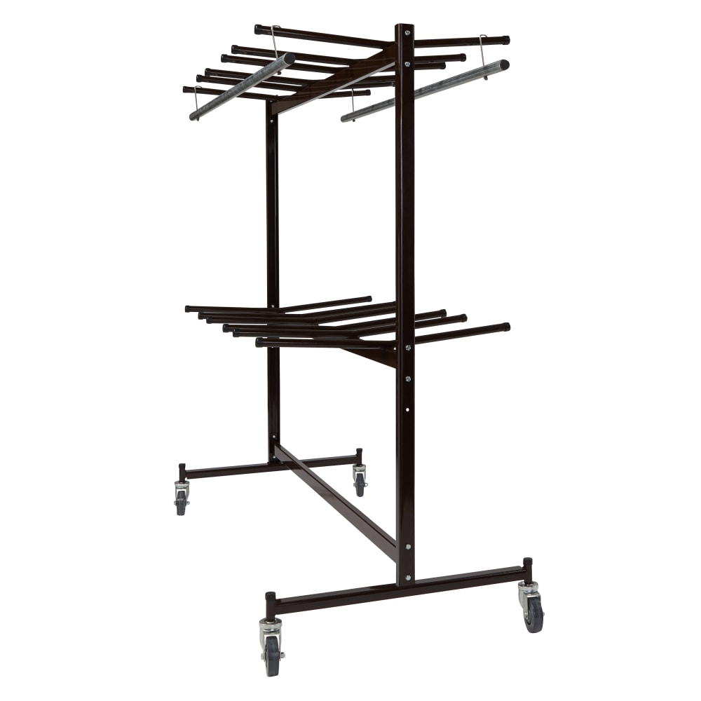 National Public Seating Folding Chair Dolly/Coat Rack, 70inH x 67inW x 33-1/4inD, Brown MPN:84-60/1