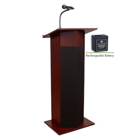 Power Plus Lectern and Rechargeable Battery, Mahogany MPN:M111PLS-MY