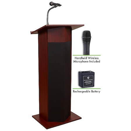 OS Power Plus Lectern, Recharge Battery Wireless Hand Mic, Mahogany MPN:M111PLS-MY/LWM-5