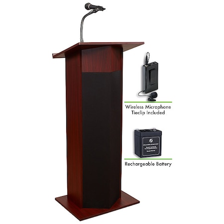 OS Power Plus Lectern Recharge Battery Wireless Tie Clip Mic Mahogany MPN:M111PLS-MY/LWM-6