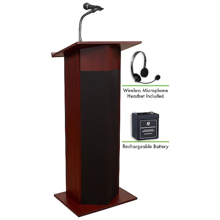 OS Power Plus Lectern Recharge Battery Wireless Head Mic Mahogany MPN:M111PLS-MY/LWM-7