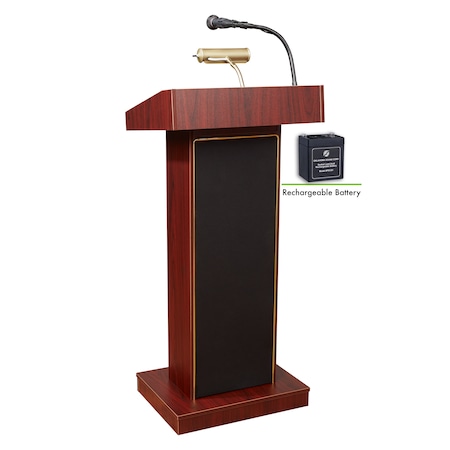 Orator Lectern and Rechargeable Battery, Mahogany MPN:M800X-MY