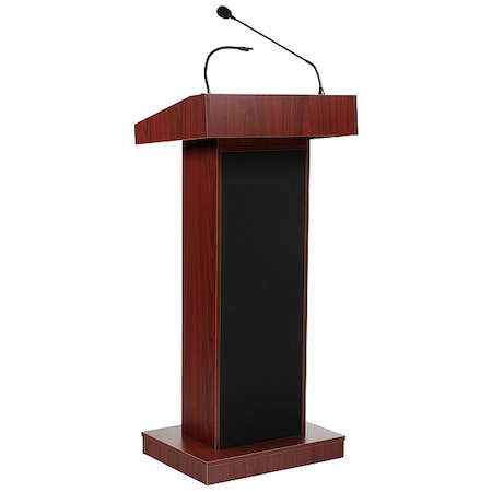 OS Orator Lectern, Recharge Battery with Wireless Headset Mic, Mahogany MPN:M800X-MY/LWM-7