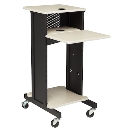 Media Cart, 40.5 in H, Black; Ivory MPN:PRC200