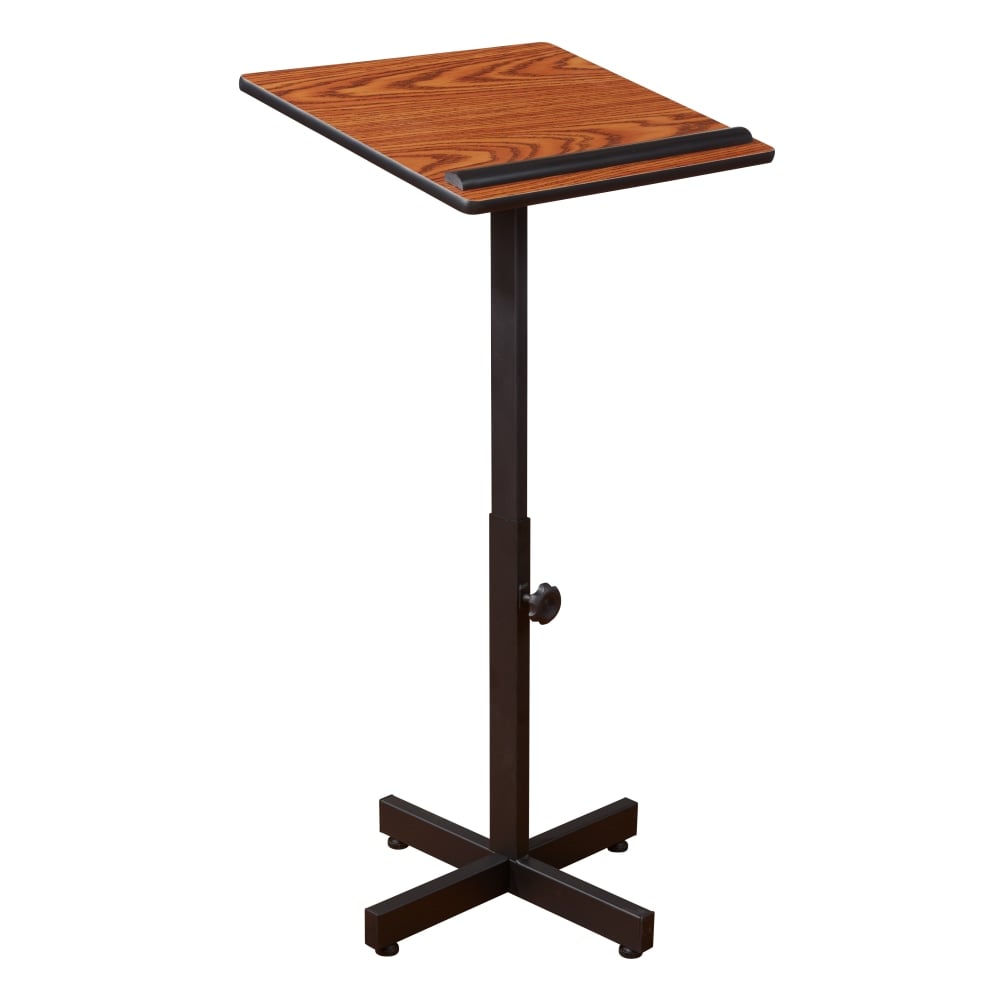 Oklahoma Sound Portable Presentation Lectern Stand, Medium Oak MPN:70-MO