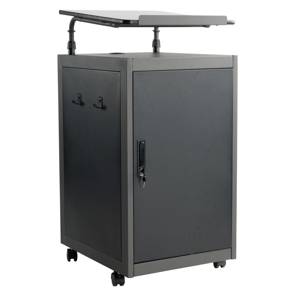 National Public Seating Oklahoma Sound Teachers WorkPod Lectern, 41inH x 20inW x 24inD, Charcoal Slate MPN:TWPL/1