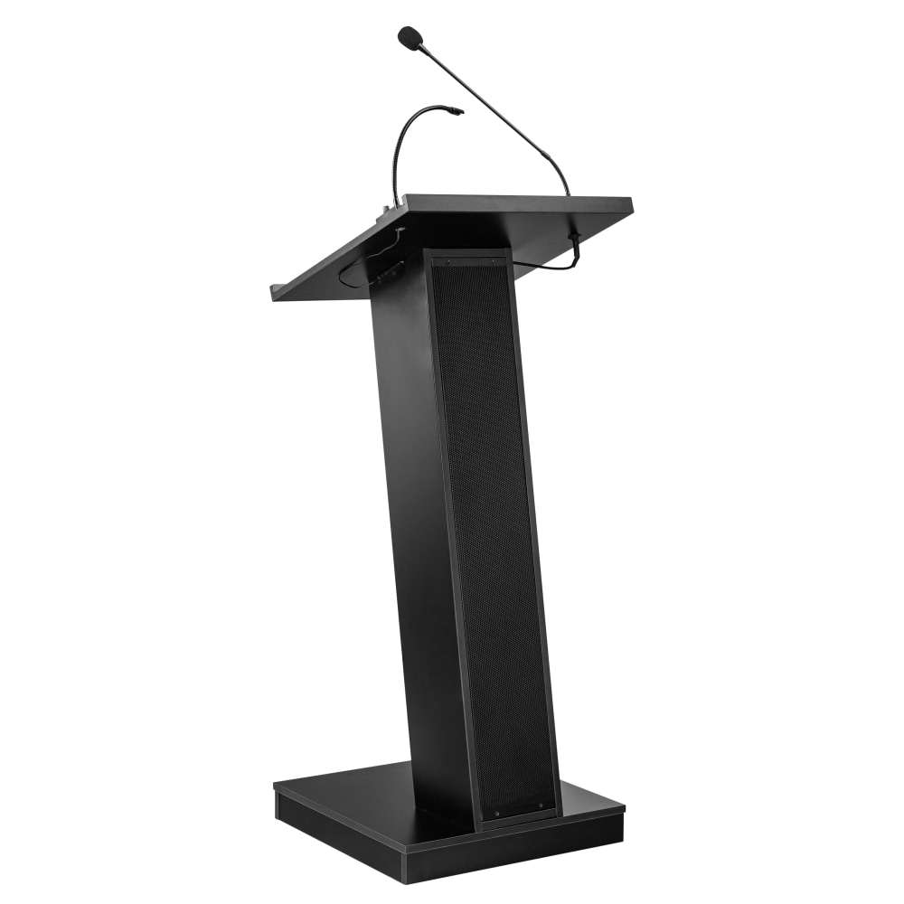 Oklahoma Sound ZED Lectern With Speaker, 49inH x 19-3/4inW x 19-3/4inD, Black MPN:ZED/1