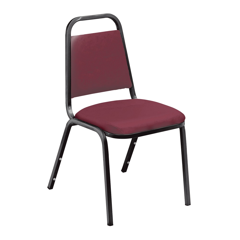 National Public Seating Standard Vinyl Padded Banquet Stack Chair, Burgundy/ Black, Pack Of 4 MPN:9108-B-4
