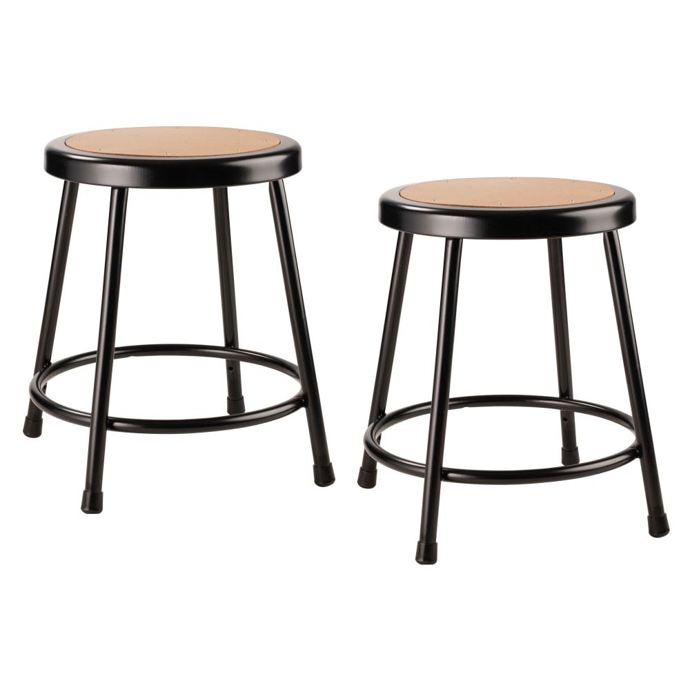 National Public Seating Hardboard Science Stools, 18inH, Brown/Black, Pack Of 2 Stools MPN:6218-10/2