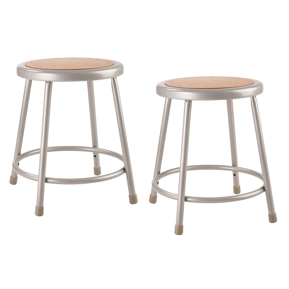 National Public Seating Hardboard Science Stools, 18inH, Brown/Gray, Pack Of 2 Stools MPN:6218/2