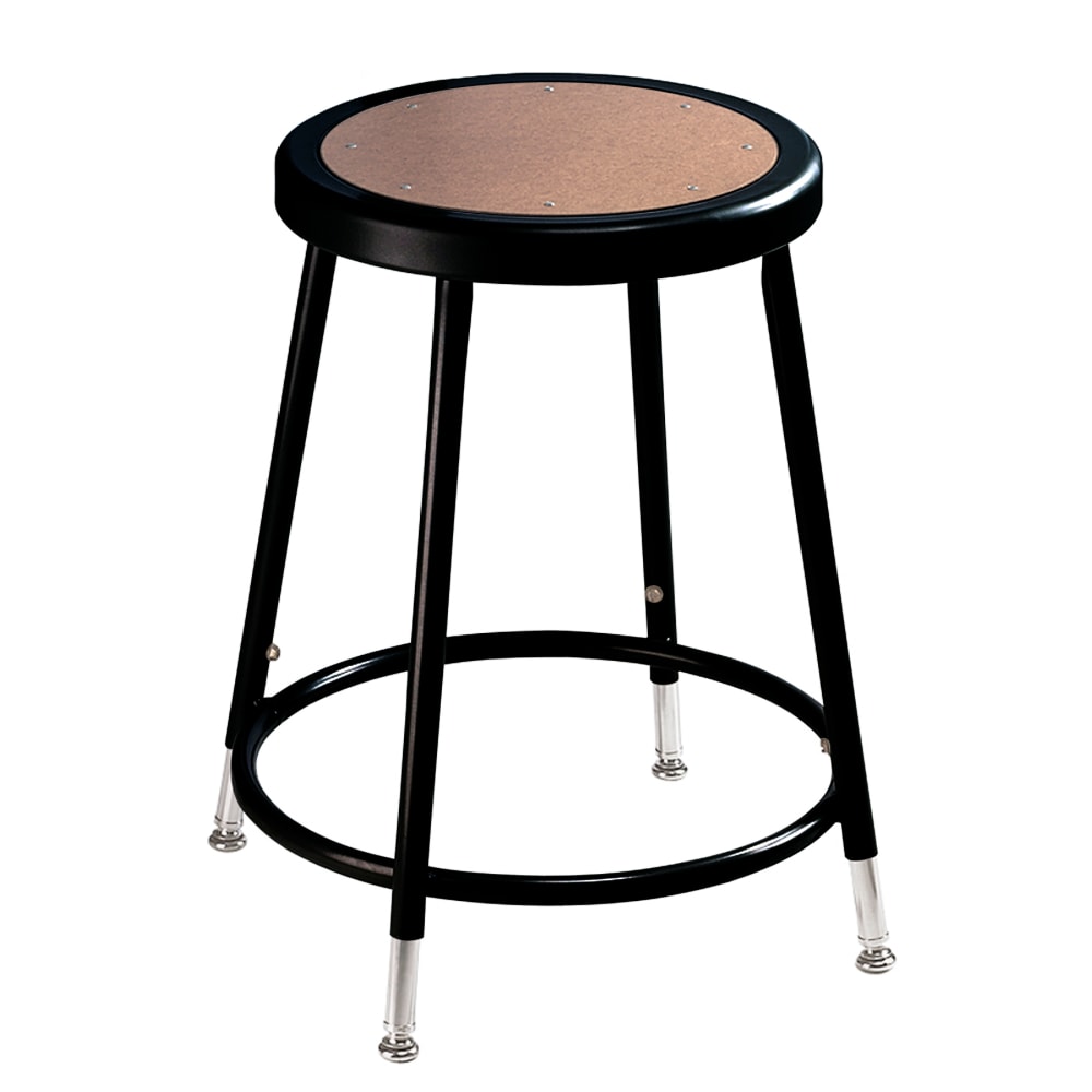 National Public Seating Adjustable Hardboard Stools, 19in- 27inH, Black, Set of 5 MPN:6218H-10/5