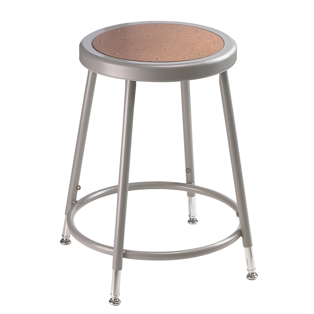 National Public Seating Vinyl-Padded Task Stool 19in-27inH, Gray Seat/Gray Frame MPN:6218H/1