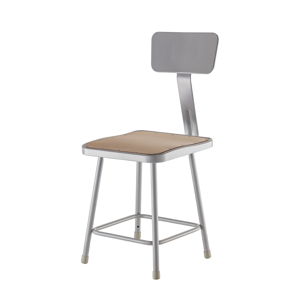 National Public Seating Hardboard Task Stools With Backs, 33inH, Gray/Brown, Pack Of 2 Stools MPN:6318B/2