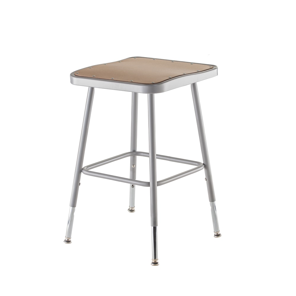 National Public Seating Hardboard Adjustable Height Task Stools, 19inH-26inH, Gray/Brown, Pack Of 2 Stools MPN:6318H/2
