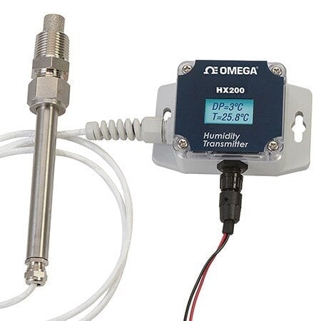 Humidity Probe for Dew Point: 1/2 in NPT, 0°C to 200°C, 10.16 cm Probe, Wall Mount Mounting MPN:HX200HD
