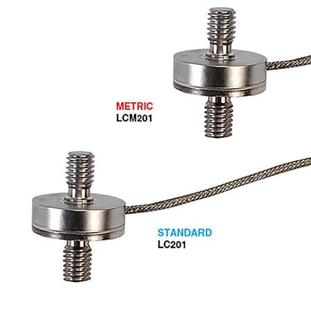 Sub Mini Compression Load Cell: 25 lbf Capacity, 5 ft Cable Lg, ± 1.000% Hysteresis MPN:LC201-25