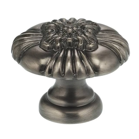Ornate Cabinet Knob Antique Nickel 1-3/8
