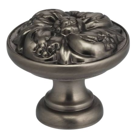 Ornate Cabinet Knob Antique Nickel 1-3/8