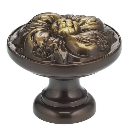 Ornate Cabinet Knob Shaded Bronze 1-3/8