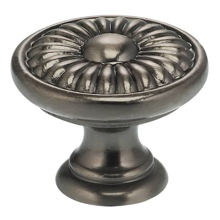 Ornate Cabinet Knob Antique Nickel 1-3/16