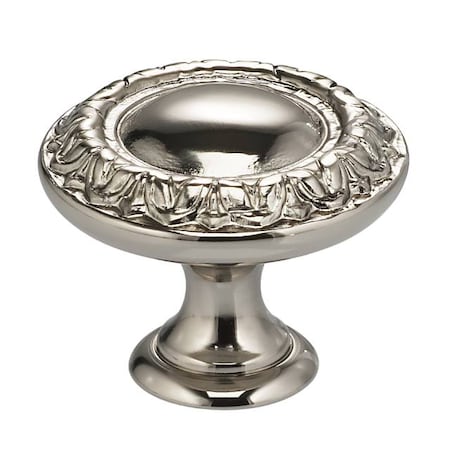 Ornate Cabinet Knob Bright Nickel 1-3/16