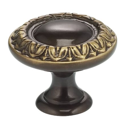 Ornate Cabinet Knob Shaded Bronze 1-3/16