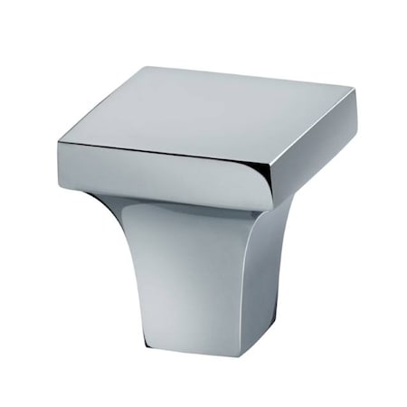 Modern Square Cabinet Knob Bright Chrome 1-1/2